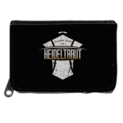 Motiv: Geldboerse - Heidelwurst Merch - Heideltraut - Slogan - bestimme auf Wunsch Details wie Produkt, Grösse, Farbe und Position selbst ! Motiv: Geldboerse - Heidelwurst Merch - Heideltraut - Slogan