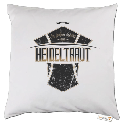 Motiv: Kissen - Heidelwurst Merch - Heideltraut - Slogan - bestimme auf Wunsch Details wie Produkt, Grösse, Farbe und Position selbst ! Motiv: Kissen - Heidelwurst Merch - Heideltraut - Slogan