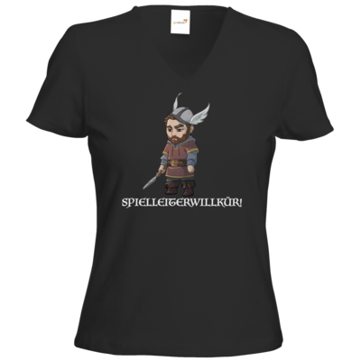 Motiv: T-Shirt Damen V-Neck Classic - Let's Plays - Nubor Spielleiterwillkür - Chibi - bestimme auf Wunsch Details wie Produkt, Grösse, Farbe und Position selbst ! Motiv: T-Shirt Damen V-Neck Classic - Let's Plays - Nubor Spielleiterwillkür - Chibi