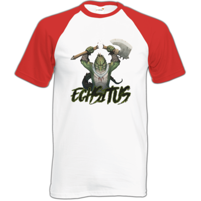 Motiv: Baseball-T FAIR WEAR - Let's Plays - Echsitus - bestimme auf Wunsch Details wie Produkt, Grösse, Farbe und Position selbst ! Motiv: Baseball-T FAIR WEAR - Let's Plays - Echsitus