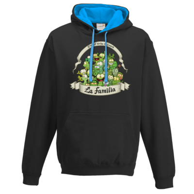 Motiv: Two-Tone Hoodie - LaFamilia - bestimme auf Wunsch Details wie Produkt, Grösse, Farbe und Position selbst ! Motiv: Two-Tone Hoodie - LaFamilia