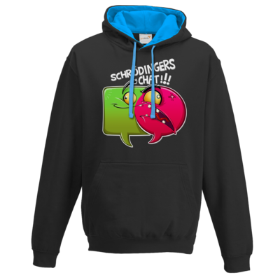 Motiv: Two-Tone Hoodie - Schroedingers Chat - bestimme auf Wunsch Details wie Produkt, Grösse, Farbe und Position selbst ! Motiv: Two-Tone Hoodie - Schroedingers Chat