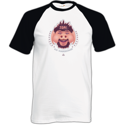 Motiv: TShirt Baseball - TOPI Wunderschwein - bestimme auf Wunsch Details wie Produkt, Grösse, Farbe und Position selbst ! Motiv: TShirt Baseball - TOPI Wunderschwein