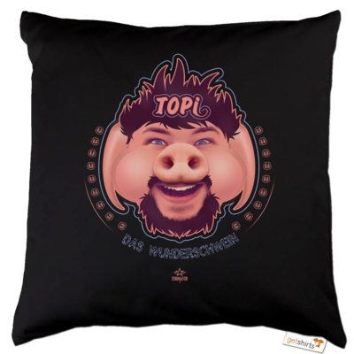 Motiv: Kissen Baumwolle - TOPI Wunderschwein - bestimme auf Wunsch Details wie Produkt, Grösse, Farbe und Position selbst ! Motiv: Kissen Baumwolle - TOPI Wunderschwein