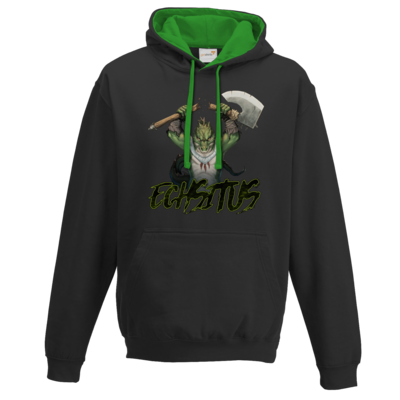 Motiv: Two-Tone Hoodie - Let's Plays - Echsitus - bestimme auf Wunsch Details wie Produkt, Grösse, Farbe und Position selbst ! Motiv: Two-Tone Hoodie - Let's Plays - Echsitus