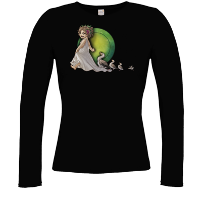 Motiv: Longsleeve Damen FAIR WEAR - Götter - Travia - Chibi - bestimme auf Wunsch Details wie Produkt, Grösse, Farbe und Position selbst ! Motiv: Longsleeve Damen FAIR WEAR - Götter - Travia - Chibi