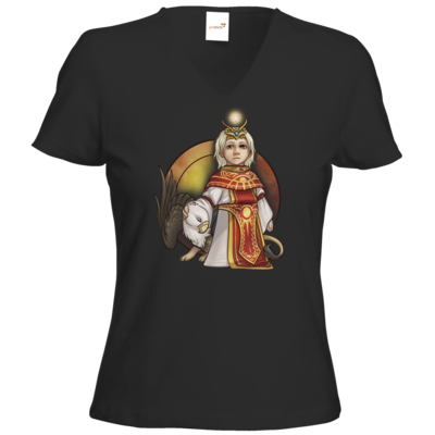 Motiv: T-Shirt Damen V-Neck Classic - Götter - Praios - Chibi - bestimme auf Wunsch Details wie Produkt, Grösse, Farbe und Position selbst ! Motiv: T-Shirt Damen V-Neck Classic - Götter - Praios - Chibi