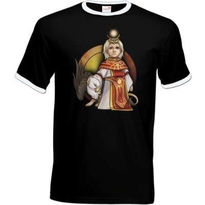 Motiv: T-Shirt Ringer - Götter - Praios - Chibi - bestimme auf Wunsch Details wie Produkt, Grösse, Farbe und Position selbst ! Motiv: T-Shirt Ringer - Götter - Praios - Chibi
