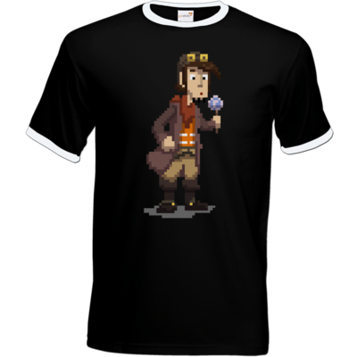 Motiv: T-Shirt Ringer - Deponia - Pixelrufus - bestimme auf Wunsch Details wie Produkt, Grösse, Farbe und Position selbst ! Motiv: T-Shirt Ringer - Deponia - Pixelrufus