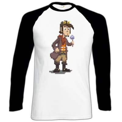 Motiv: Longsleeve Baseball T - Deponia - Pixelrufus - bestimme auf Wunsch Details wie Produkt, Grösse, Farbe und Position selbst ! Motiv: Longsleeve Baseball T - Deponia - Pixelrufus