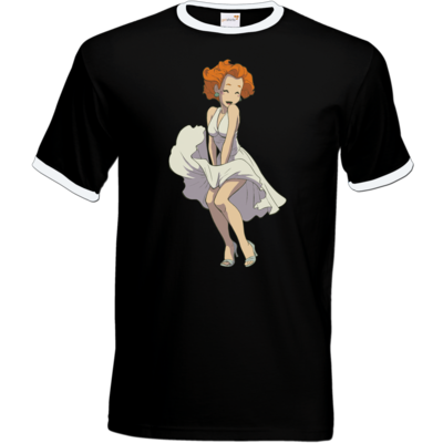 Motiv: T-Shirt Ringer - Deponia - Marilyn Monroe Goal - bestimme auf Wunsch Details wie Produkt, Grösse, Farbe und Position selbst ! Motiv: T-Shirt Ringer - Deponia - Marilyn Monroe Goal
