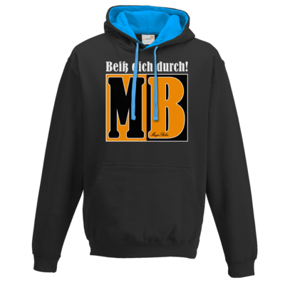 Motiv: Two-Tone Hoodie - Beiss dich durch - bestimme auf Wunsch Details wie Produkt, Grösse, Farbe und Position selbst ! Motiv: Two-Tone Hoodie - Beiss dich durch