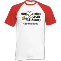 Motiv: Baseball-T FAIR WEAR - Mein Herz schlägt gegen Rechts - bestimme auf Wunsch Details wie Produkt, Grösse, Farbe und Position selbst ! Motiv: Baseball-T FAIR WEAR - Mein Herz schlägt gegen Rechts
