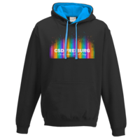 Motiv: Two-Tone Hoodie - CSD Freiburg Regenbogen - bestimme auf Wunsch Details wie Produkt, Grösse, Farbe und Position selbst ! Motiv: Two-Tone Hoodie - CSD Freiburg Regenbogen