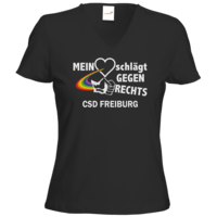 Motiv: T-Shirts Damen V-Neck FAIR WEAR - Mein Herz schlägt gegen Rechts - bestimme auf Wunsch Details wie Produkt, Grösse, Farbe und Position selbst ! Motiv: T-Shirts Damen V-Neck FAIR WEAR - Mein Herz schlägt gegen Rechts