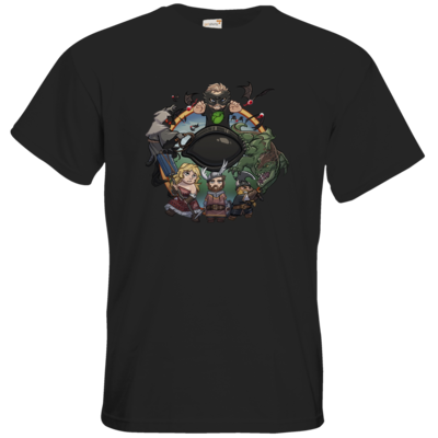 Motiv: T-Shirt Premium FAIR WEAR - Let's Plays - Das Buch Der Abenteuer - Chibi - bestimme auf Wunsch Details wie Produkt, Grösse, Farbe und Position selbst ! Motiv: T-Shirt Premium FAIR WEAR - Let's Plays - Das Buch Der Abenteuer - Chibi