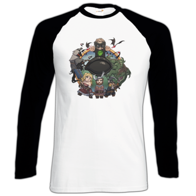 Motiv: Longsleeve Baseball T - Let's Plays - Das Buch Der Abenteuer - Chibi - bestimme auf Wunsch Details wie Produkt, Grösse, Farbe und Position selbst ! Motiv: Longsleeve Baseball T - Let's Plays - Das Buch Der Abenteuer - Chibi