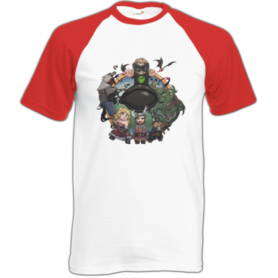 Motiv: Baseball-T FAIR WEAR - Let's Plays - Das Buch Der Abenteuer - Chibi - bestimme auf Wunsch Details wie Produkt, Grösse, Farbe und Position selbst ! Motiv: Baseball-T FAIR WEAR - Let's Plays - Das Buch Der Abenteuer - Chibi
