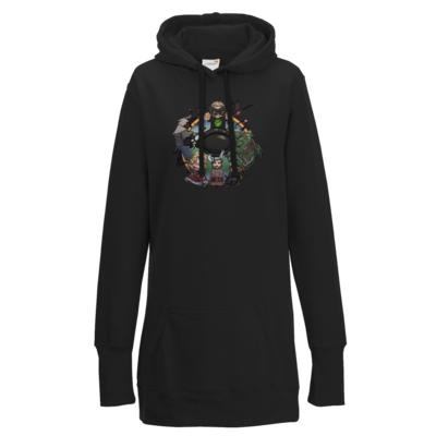 Motiv: Lady Longline Hoodie - Let's Plays - Das Buch Der Abenteuer - Chibi - bestimme auf Wunsch Details wie Produkt, Grösse, Farbe und Position selbst ! Motiv: Lady Longline Hoodie - Let's Plays - Das Buch Der Abenteuer - Chibi