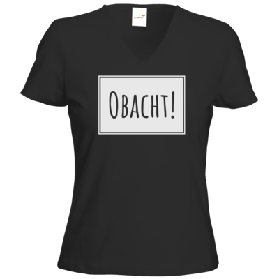 Motiv: T-Shirts Damen V-Neck FAIR WEAR - Obacht 