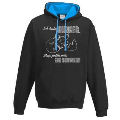 Motiv: Two-Tone Hoodie - Sizzle Brothers - Grillen - Schwein pellen - bestimme auf Wunsch Details wie Produkt, Grösse, Farbe und Position selbst ! Motiv: Two-Tone Hoodie - Sizzle Brothers - Grillen - Schwein pellen