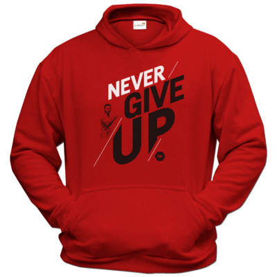 Motiv: Hoodie Classic - NeverGiveUp - red - bestimme auf Wunsch Details wie Produkt, Grösse, Farbe und Position selbst ! Motiv: Hoodie Classic - NeverGiveUp - red