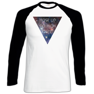 Motiv: Longsleeve Baseball T - High Knee Galaxy - bestimme auf Wunsch Details wie Produkt, Grösse, Farbe und Position selbst ! Motiv: Longsleeve Baseball T - High Knee Galaxy