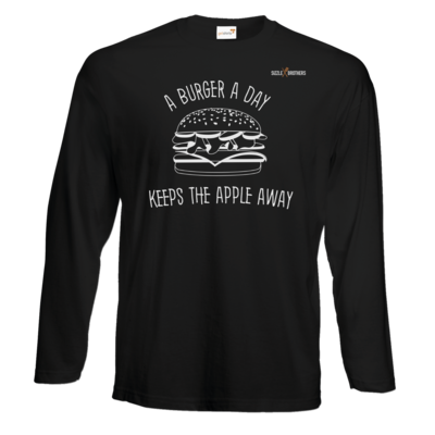 Motiv: Exact 190 Longsleeve FAIR WEAR - SizzleBrothers - Grillen - Burger Apple - bestimme auf Wunsch Details wie Produkt, Grösse, Farbe und Position selbst ! Motiv: Exact 190 Longsleeve FAIR WEAR - SizzleBrothers - Grillen - Burger Apple
