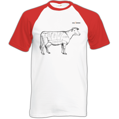Motiv: Baseball-T FAIR WEAR - SizzleBrothers - Grillen - Meatmap - bestimme auf Wunsch Details wie Produkt, Grösse, Farbe und Position selbst ! Motiv: Baseball-T FAIR WEAR - SizzleBrothers - Grillen - Meatmap
