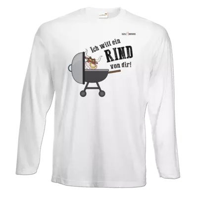Motiv: Exact 190 Longsleeve FAIR WEAR - SizzleBrothers - Grillen - Ich will ein Rind - bestimme auf Wunsch Details wie Produkt, Grösse, Farbe und Position selbst ! Motiv: Exact 190 Longsleeve FAIR WEAR - SizzleBrothers - Grillen - Ich will ein Rind