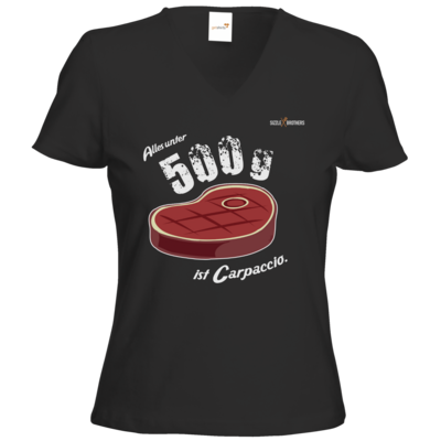 Motiv: T-Shirts Damen V-Neck FAIR WEAR - SizzleBrothers - Grillen - Carpaccio - bestimme auf Wunsch Details wie Produkt, Grösse, Farbe und Position selbst ! Motiv: T-Shirts Damen V-Neck FAIR WEAR - SizzleBrothers - Grillen - Carpaccio