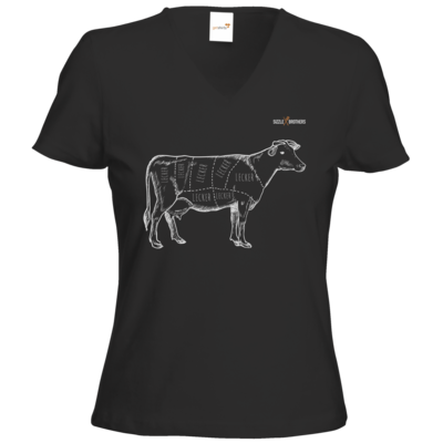 Motiv: T-Shirts Damen V-Neck FAIR WEAR - SizzleBrothers - Grillen - Meatmap - bestimme auf Wunsch Details wie Produkt, Grösse, Farbe und Position selbst ! Motiv: T-Shirts Damen V-Neck FAIR WEAR - SizzleBrothers - Grillen - Meatmap