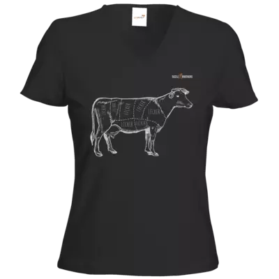 Motiv: T-Shirts Damen V-Neck FAIR WEAR - SizzleBrothers - Grillen - Meatmap - bestimme auf Wunsch Details wie Produkt, Grösse, Farbe und Position selbst ! Motiv: T-Shirts Damen V-Neck FAIR WEAR - SizzleBrothers - Grillen - Meatmap