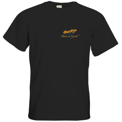 Motiv: T-Shirt Premium FAIR WEAR - Discofox FM - Musik mit Gefuehl - bestimme auf Wunsch Details wie Produkt, Grösse, Farbe und Position selbst ! Motiv: T-Shirt Premium FAIR WEAR - Discofox FM - Musik mit Gefuehl