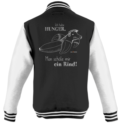 Motiv: College Jacke - SizzleBrothers - Grillen - Hunger Rind schälen - bestimme auf Wunsch Details wie Produkt, Grösse, Farbe und Position selbst ! Motiv: College Jacke - SizzleBrothers - Grillen - Hunger Rind schälen
