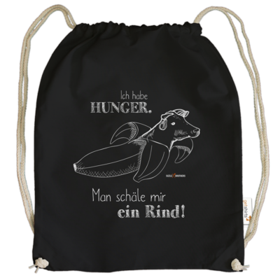Motiv: Cotton Gymsac - SizzleBrothers - Grillen - Hunger Rind schälen - bestimme auf Wunsch Details wie Produkt, Grösse, Farbe und Position selbst ! Motiv: Cotton Gymsac - SizzleBrothers - Grillen - Hunger Rind schälen