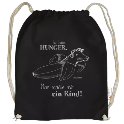 Motiv: Cotton Gymsac - SizzleBrothers - Grillen - Hunger Rind schälen - bestimme auf Wunsch Details wie Produkt, Grösse, Farbe und Position selbst ! Motiv: Cotton Gymsac - SizzleBrothers - Grillen - Hunger Rind schälen