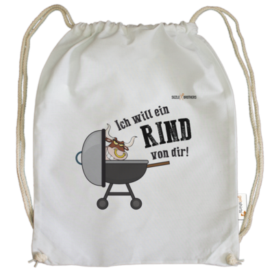 Motiv: Cotton Gymsac - SizzleBrothers - Grillen - Ich will ein Rind - bestimme auf Wunsch Details wie Produkt, Grösse, Farbe und Position selbst ! Motiv: Cotton Gymsac - SizzleBrothers - Grillen - Ich will ein Rind