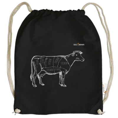 Motiv: Cotton Gymsac - SizzleBrothers - Grillen - Meatmap - bestimme auf Wunsch Details wie Produkt, Grösse, Farbe und Position selbst ! Motiv: Cotton Gymsac - SizzleBrothers - Grillen - Meatmap