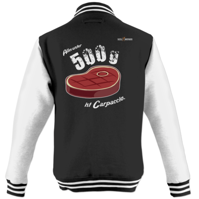 Motiv: College Jacke - SizzleBrothers - Grillen - Carpaccio - bestimme auf Wunsch Details wie Produkt, Grösse, Farbe und Position selbst ! Motiv: College Jacke - SizzleBrothers - Grillen - Carpaccio