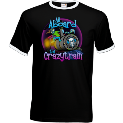 Motiv: T-Shirt Ringer - SandcoolTV - Crazytrain - bestimme auf Wunsch Details wie Produkt, Grösse, Farbe und Position selbst ! Motiv: T-Shirt Ringer - SandcoolTV - Crazytrain