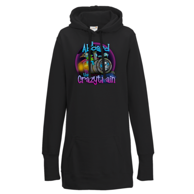 Motiv: Lady Longline Hoodie - SandcoolTV - Crazytrain - bestimme auf Wunsch Details wie Produkt, Grösse, Farbe und Position selbst ! Motiv: Lady Longline Hoodie - SandcoolTV - Crazytrain