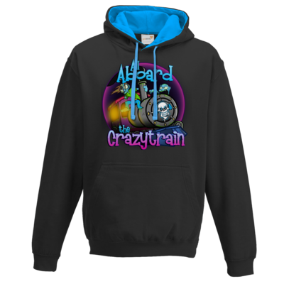 Motiv: Two-Tone Hoodie - SandcoolTV - Crazytrain - bestimme auf Wunsch Details wie Produkt, Grösse, Farbe und Position selbst ! Motiv: Two-Tone Hoodie - SandcoolTV - Crazytrain