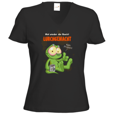 Motiv: T-Shirt Damen V-Neck Classic - Lurchgemacht - bestimme auf Wunsch Details wie Produkt, Grösse, Farbe und Position selbst ! Motiv: T-Shirt Damen V-Neck Classic - Lurchgemacht