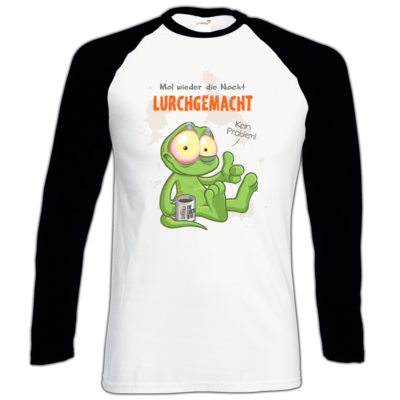 Motiv: Longsleeve Baseball T - Lurchgemacht - bestimme auf Wunsch Details wie Produkt, Grösse, Farbe und Position selbst ! Motiv: Longsleeve Baseball T - Lurchgemacht