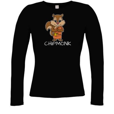Motiv: Longsleeve Damen FAIR WEAR - drawinkpaper - Chipmonk 1 - bestimme auf Wunsch Details wie Produkt, Grösse, Farbe und Position selbst ! Motiv: Longsleeve Damen FAIR WEAR - drawinkpaper - Chipmonk 1