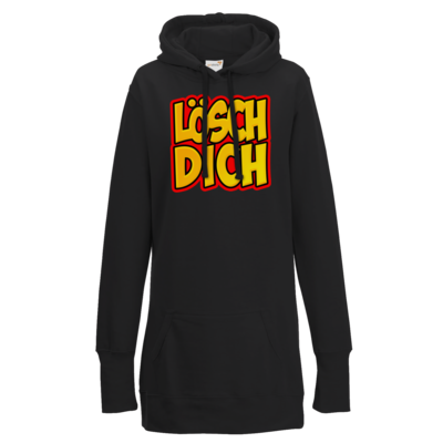 Motiv: Lady Longline Hoodie - lösch dich - bestimme auf Wunsch Details wie Produkt, Grösse, Farbe und Position selbst ! Motiv: Lady Longline Hoodie - lösch dich