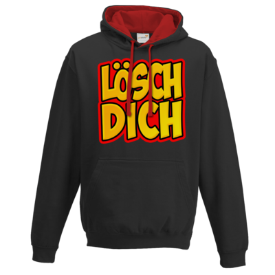 Motiv: Two-Tone Hoodie - lösch dich - bestimme auf Wunsch Details wie Produkt, Grösse, Farbe und Position selbst ! Motiv: Two-Tone Hoodie - lösch dich