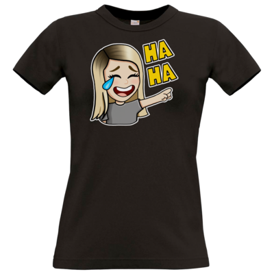 Motiv: T-Shirt Damen Premium FAIR WEAR - Rhoxy - Haha - bestimme auf Wunsch Details wie Produkt, Grösse, Farbe und Position selbst ! Motiv: T-Shirt Damen Premium FAIR WEAR - Rhoxy - Haha