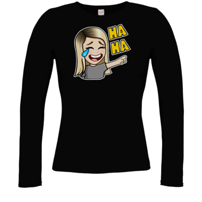 Motiv: Longsleeve Damen FAIR WEAR - Rhoxy - Haha - bestimme auf Wunsch Details wie Produkt, Grösse, Farbe und Position selbst ! Motiv: Longsleeve Damen FAIR WEAR - Rhoxy - Haha